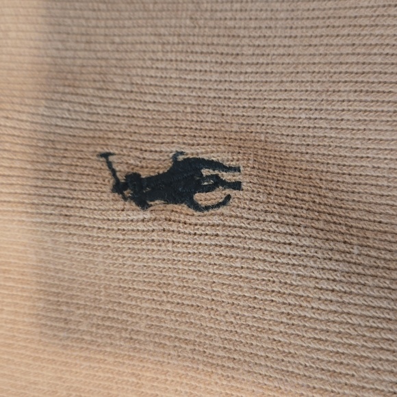 Polo by Ralph Lauren Men's Camel Quarter Zip Sweater 100% Cotton - Picture 2 of 5